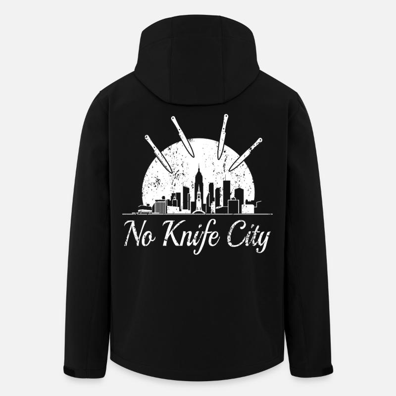 Keine Messer Stadt, - Recycelte Männer Softshell-Jacke von Stanley/Stella - Schwarz