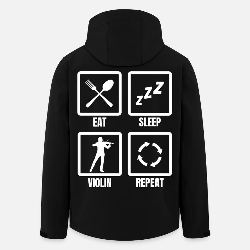 Manger dormir Violon Répéter - Veste softshell homme en polyester recyclé Stanley/Stella - noir