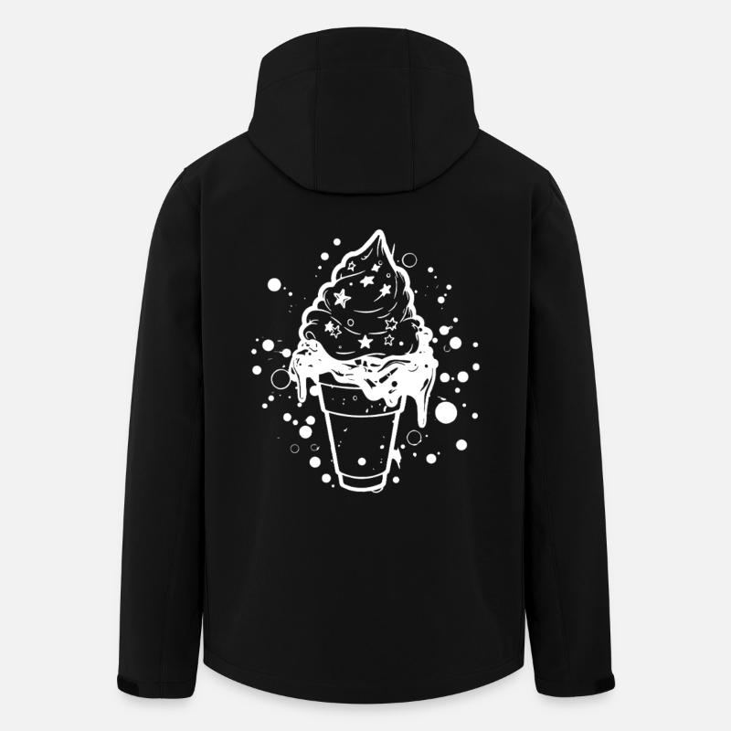 Croquis de crème glacée molle - Veste softshell homme en polyester recyclé Stanley/Stella - noir