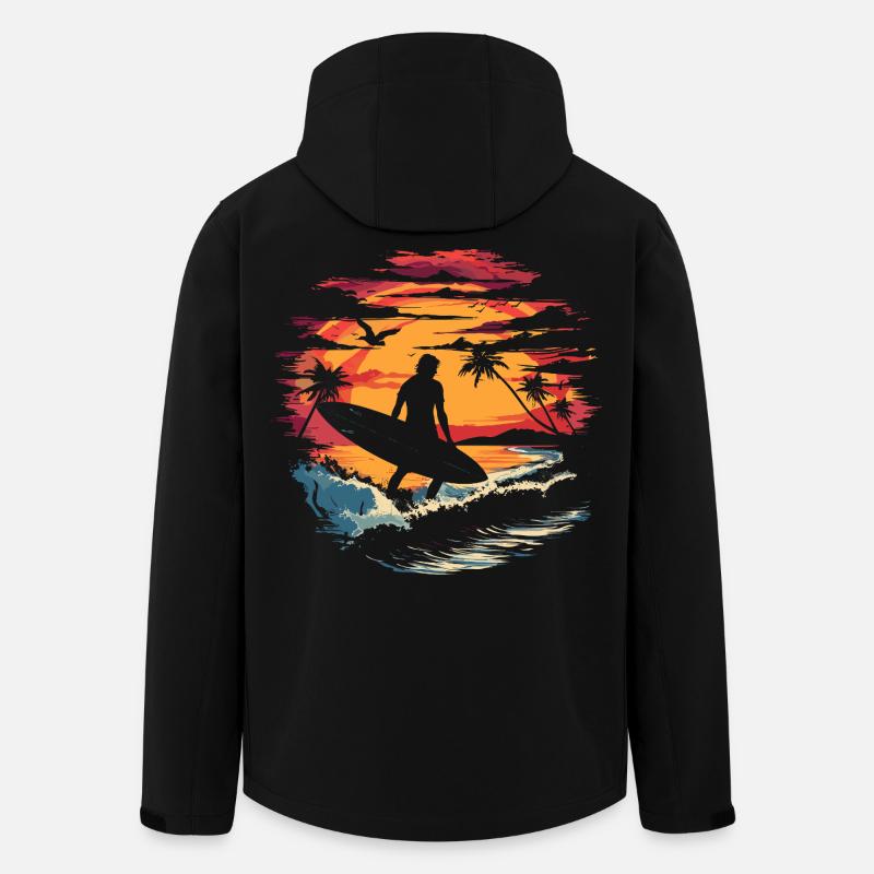 Surfer Grafik - Recycelte Männer Softshell-Jacke von Stanley/Stella - Schwarz