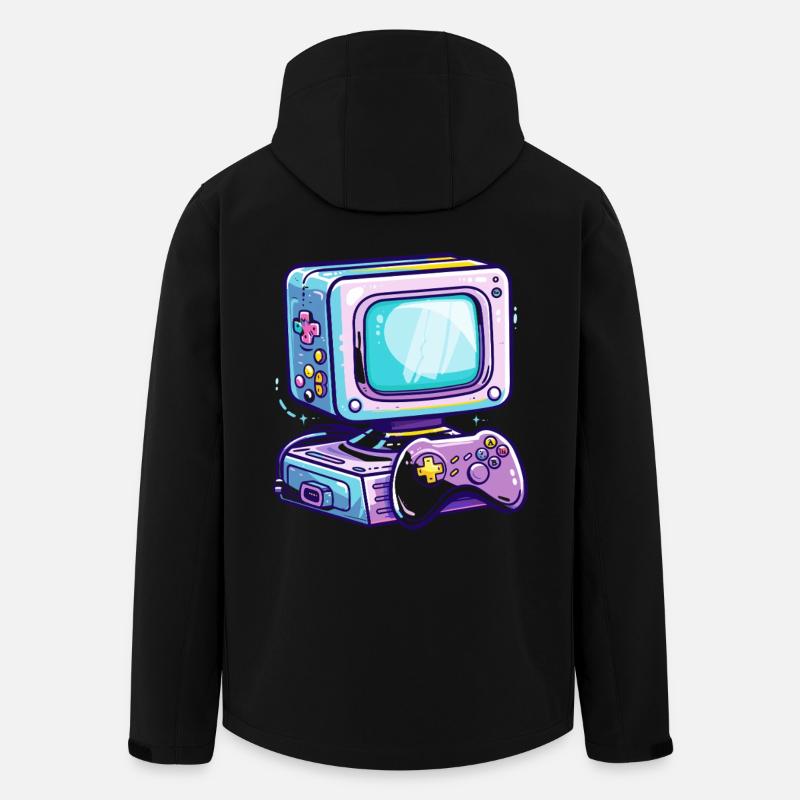 Gaming PC Style de bande dessinée - Veste softshell homme en polyester recyclé Stanley/Stella - noir