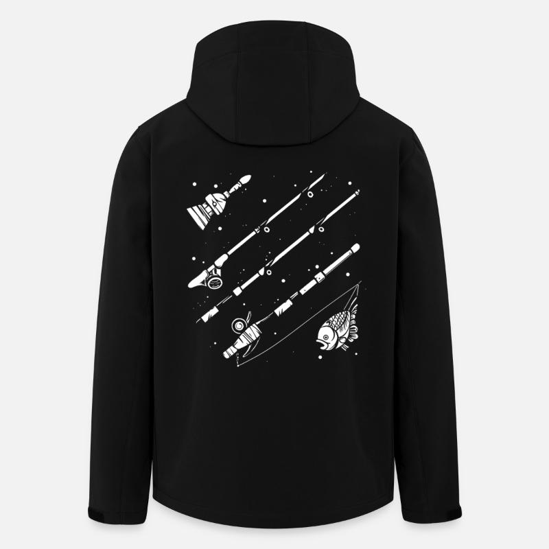 Fischerei Zeichnung - Recycelte Männer Softshell-Jacke von Stanley/Stella - Schwarz