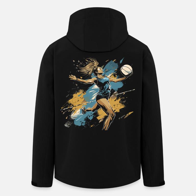 Volleyball player graffiti - Men’s Recycled Softshell Jacket by Stanley/Stella - black