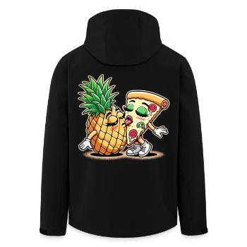 Pizza Hawaii Kuss Liebe Beziehung witzig Geschenk - Recycelte Männer Softshell-Jacke von Stanley/Stella - Schwarz - Hinten - AI Model Male 185 light (185cm)