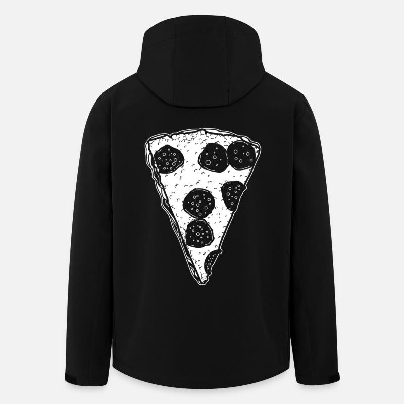 Pizza Drawing - Men’s Recycled Softshell Jacket by Stanley/Stella - black