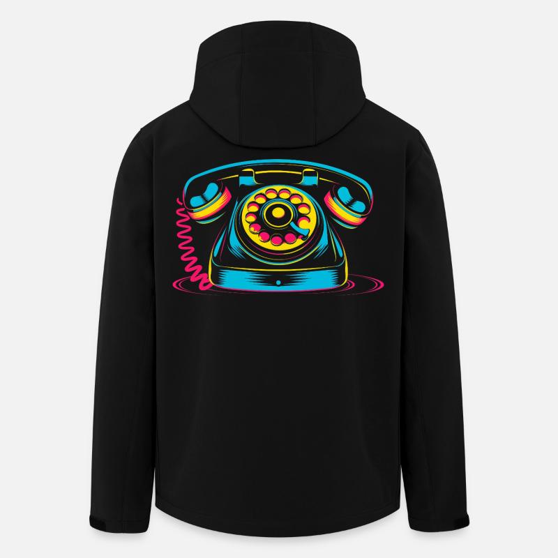 Retro Telefon 80er Jahre - Recycelte Männer Softshell-Jacke von Stanley/Stella - Schwarz
