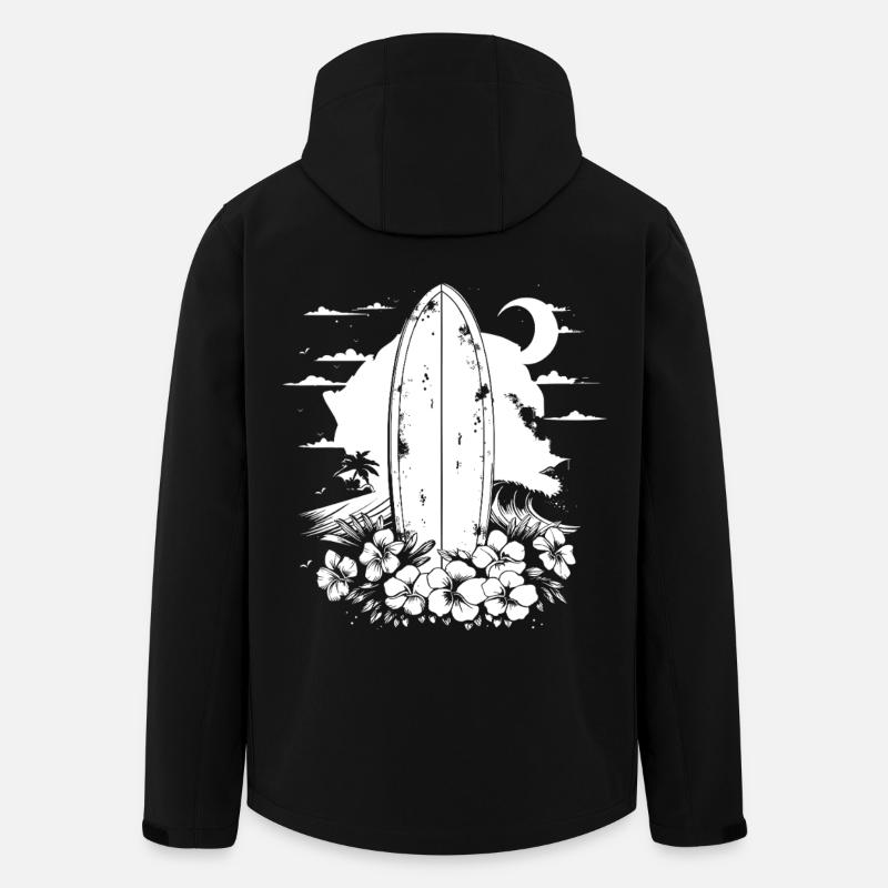 Planche de surf - Veste softshell homme en polyester recyclé Stanley/Stella - noir