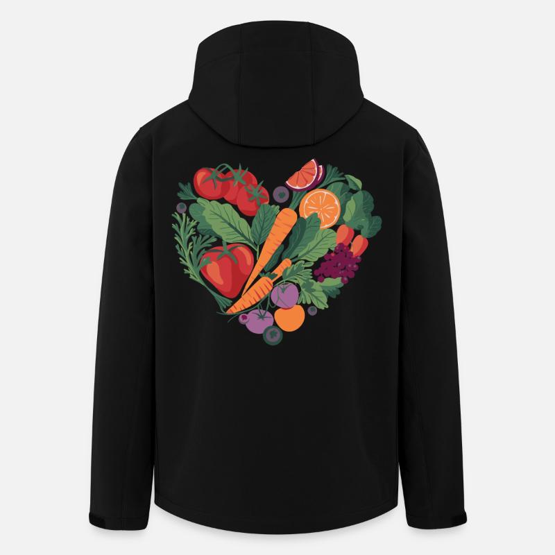 Gesunder Lebensstil Herz Gemüse - Recycelte Männer Softshell-Jacke von Stanley/Stella - Schwarz