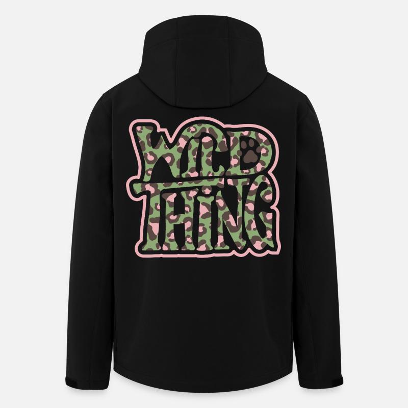Wild Thing – Camo-Print Schriftzug - Recycelte Männer Softshell-Jacke von Stanley/Stella - Schwarz