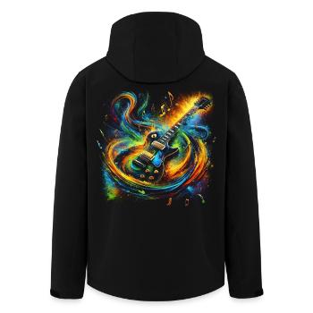 Expression de guitare colorée - Veste softshell homme en polyester recyclé Stanley/Stella - noir - Dos - AI Model Male 185 light (185cm)
