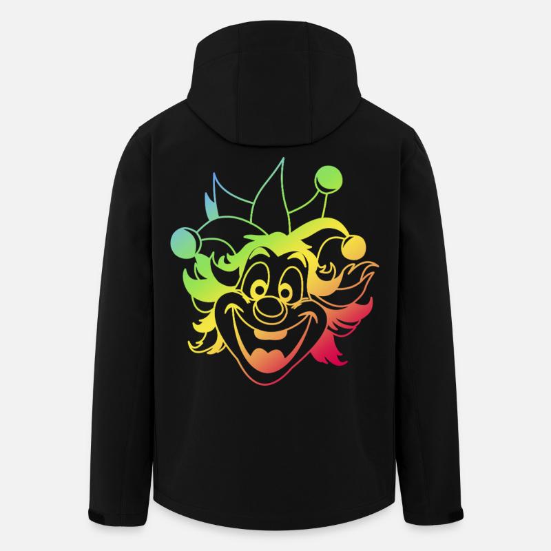 Rainbow Jester Smile Clown Kasper Fasching - Recycelte Männer Softshell-Jacke von Stanley/Stella - Schwarz