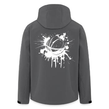 Graffiti de ballon de basket-ball - Veste softshell homme en polyester recyclé Stanley/Stella - charbon - Dos - AI Model Male 185 light (185cm)