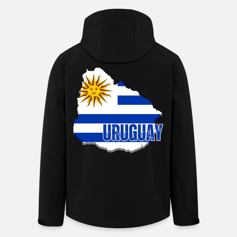 Drapeau de l’Uruguay, fierté uruguayenne - Veste softshell homme en polyester recyclé Stanley/Stella - noir
