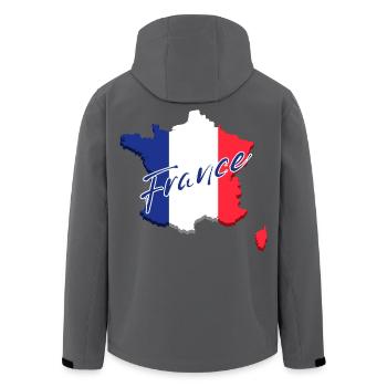 Flag of France, French pride - Men’s Recycled Softshell Jacket by Stanley/Stella - anthracite - Back - AI Model Male 185 light (185cm)