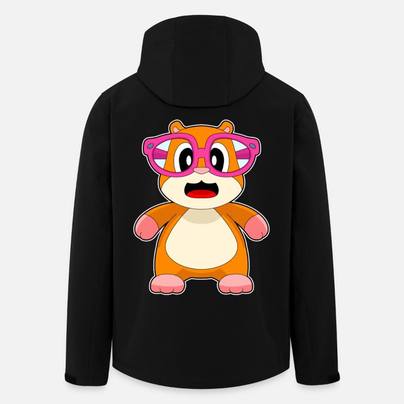 Hamster Brille - Recycelte Männer Softshell-Jacke von Stanley/Stella - Schwarz