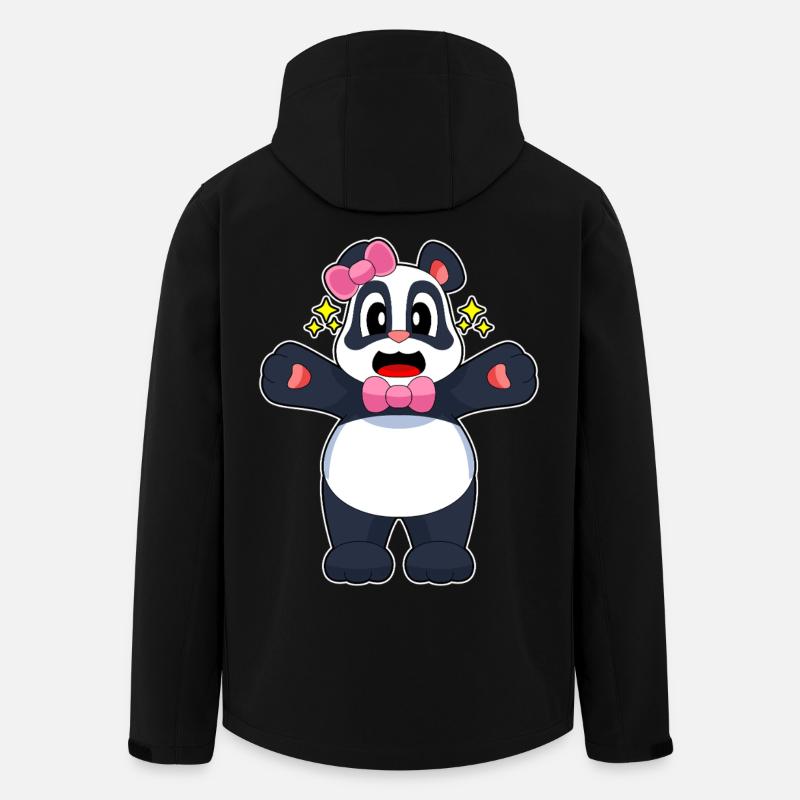 Panda Schleife - Recycelte Männer Softshell-Jacke von Stanley/Stella - Schwarz