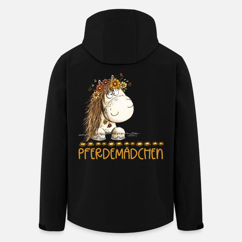 Pferdemädchen Spruch Mit Süßem Pferd - Recycelte Männer Softshell-Jacke von Stanley/Stella - Schwarz