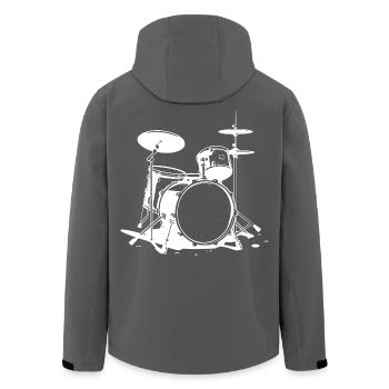 Dessin de batterie - Veste softshell homme en polyester recyclé Stanley/Stella - charbon - Dos - AI Model Male 185 light (185cm)