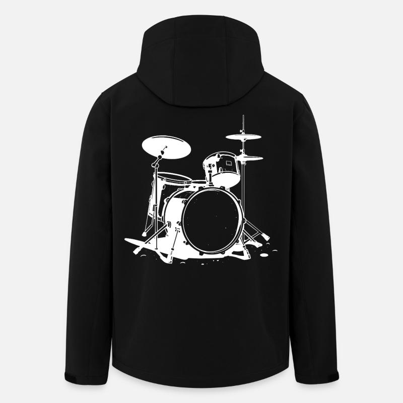 Dessin de batterie - Veste softshell homme en polyester recyclé Stanley/Stella - noir