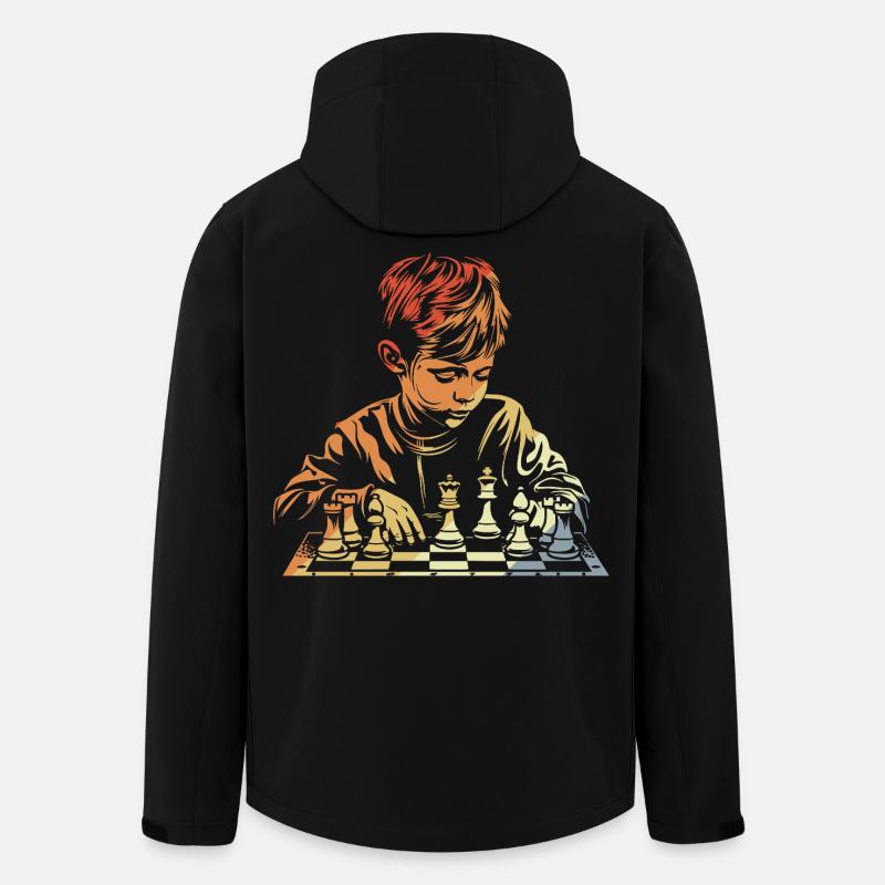 Vintage Schach Junge - Recycelte Männer Softshell-Jacke von Stanley/Stella - Schwarz