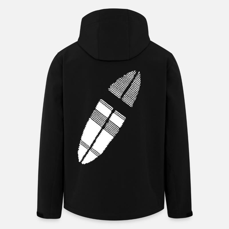 Surfboard Pixel Graphic - Men’s Recycled Softshell Jacket by Stanley/Stella - black