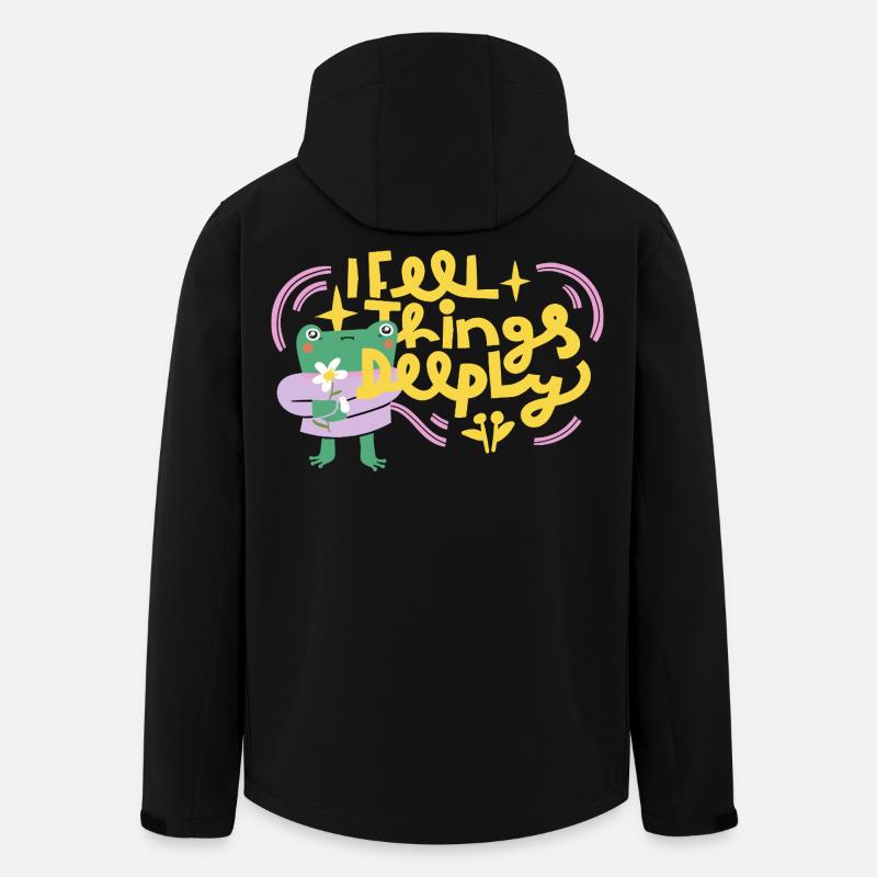 I Feel Things Deeply – Emotionaler Frosch - Recycelte Männer Softshell-Jacke von Stanley/Stella - Schwarz
