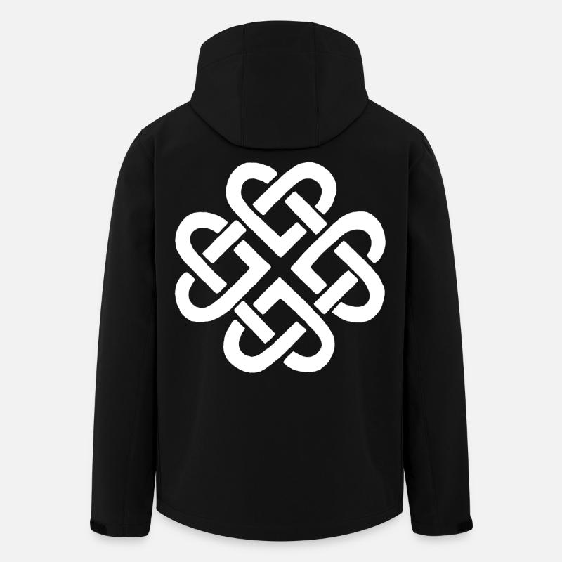 Fleur et coeurs blancs - Veste softshell homme en polyester recyclé Stanley/Stella - noir