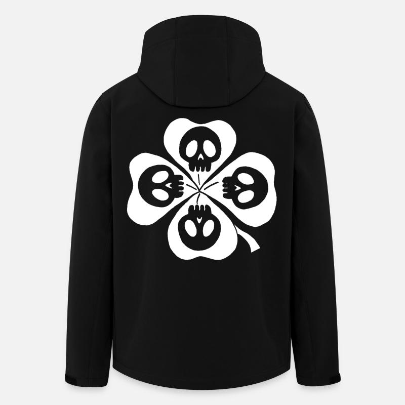 Skulls and white four-leaf clover - Men’s Recycled Softshell Jacket by Stanley/Stella - black