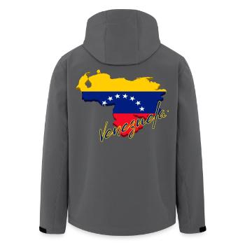 Karte der Flagge Venezuelas, Venezolanischer Stolz - Recycelte Männer Softshell-Jacke von Stanley/Stella - Schwarz - Hinten - AI Model Male 185 light (185cm)
