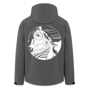 Graphique ferroviaire - Veste softshell homme en polyester recyclé Stanley/Stella - charbon - Dos - AI Model Male 185 light (185cm)