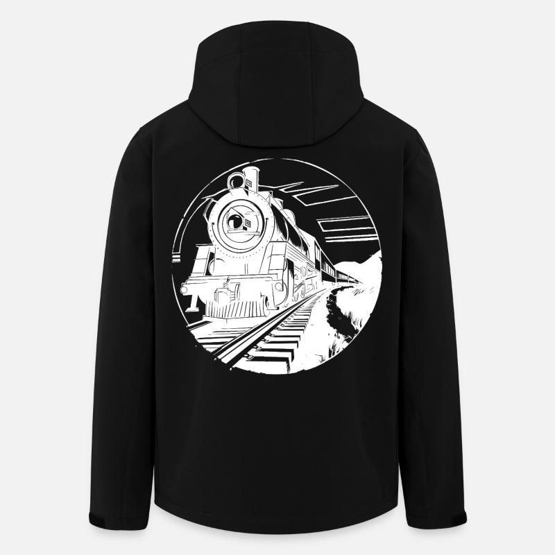 Railway Graphic - Men’s Recycled Softshell Jacket by Stanley/Stella - black