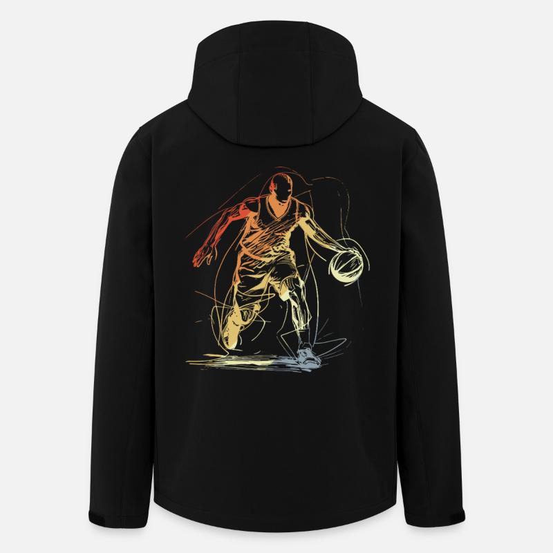 Basketballspieler Skizze - Recycelte Männer Softshell-Jacke von Stanley/Stella - Schwarz