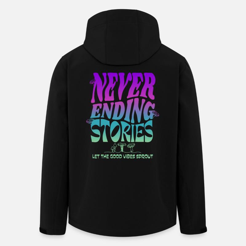 Psychedelisches Pilz-Design – Never Ending Stories - Recycelte Männer Softshell-Jacke von Stanley/Stella - Schwarz