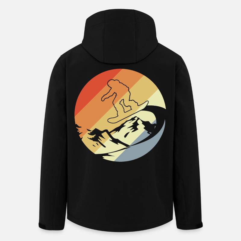 Snowboarder Retro Stil - Recycelte Männer Softshell-Jacke von Stanley/Stella - Schwarz