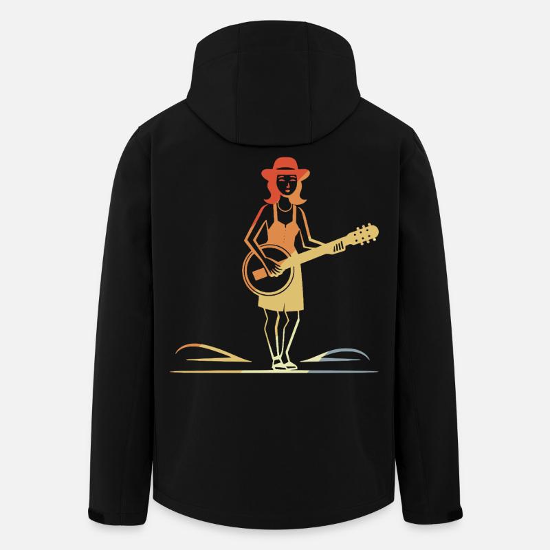 Banjospielerin Vintage - Recycelte Männer Softshell-Jacke von Stanley/Stella - Schwarz