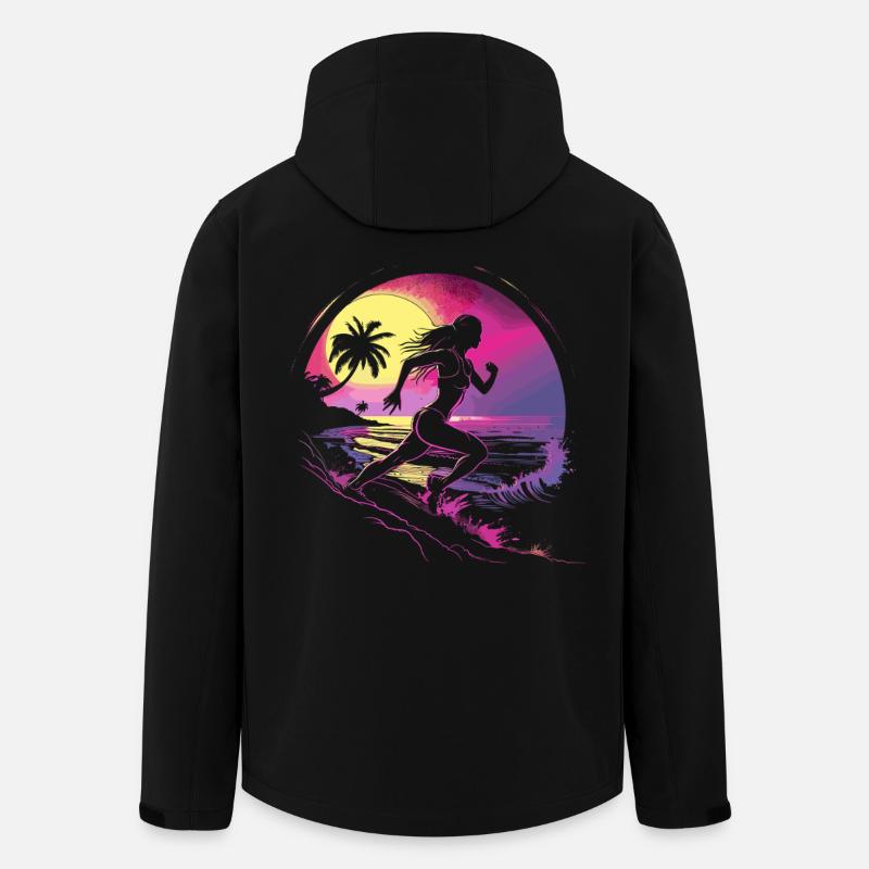 Läuferin Synthwave - Recycelte Männer Softshell-Jacke von Stanley/Stella - Schwarz