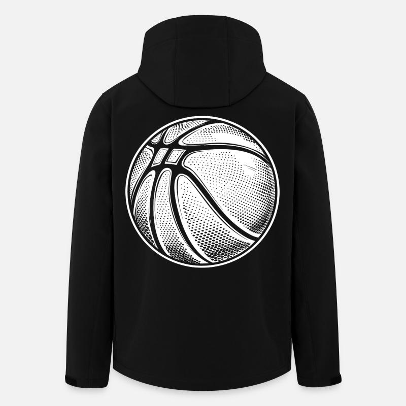 Basketball Ball Sketch - Men’s Recycled Softshell Jacket by Stanley/Stella - black
