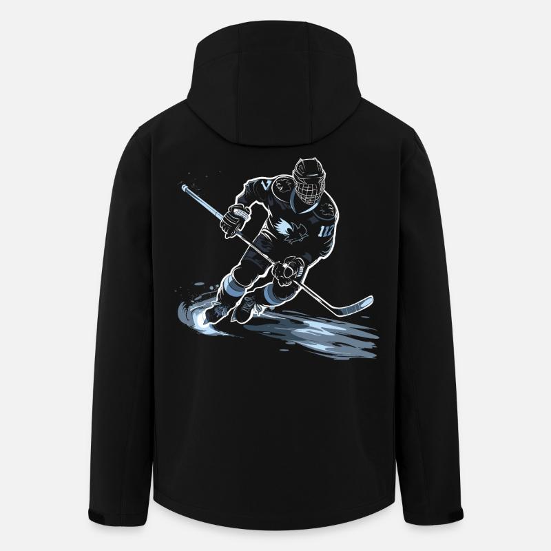 Hockey Player Drawing - Men’s Recycled Softshell Jacket by Stanley/Stella - black