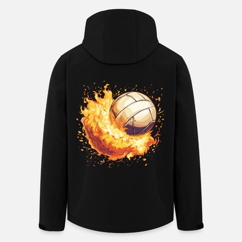 brennender Volleyball Feuer - Recycelte Männer Softshell-Jacke von Stanley/Stella - Schwarz
