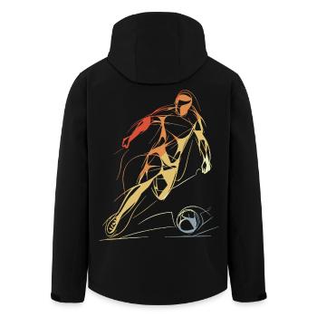 Vintage Fußballspieler Skizze - Recycelte Männer Softshell-Jacke von Stanley/Stella - Schwarz - Hinten - AI Model Male 185 light (185cm)