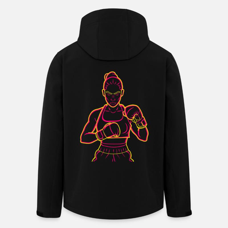 Boxerin Zeichnung - Recycelte Männer Softshell-Jacke von Stanley/Stella - Schwarz