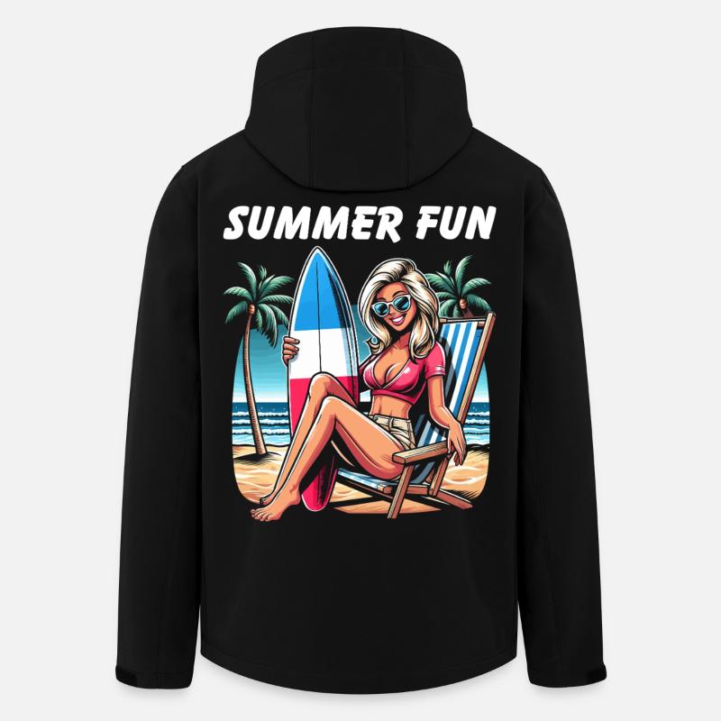 Été Plage Haute Couture - Veste softshell homme en polyester recyclé Stanley/Stella - noir