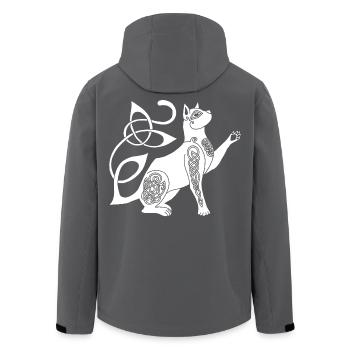 Chat blanc celte - Veste softshell homme en polyester recyclé Stanley/Stella - charbon - Dos - AI Model Male 185 light (185cm)