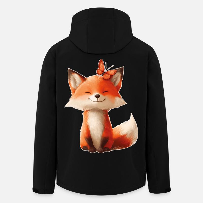 Fuchs mit Schmetterling - Recycelte Männer Softshell-Jacke von Stanley/Stella - Schwarz
