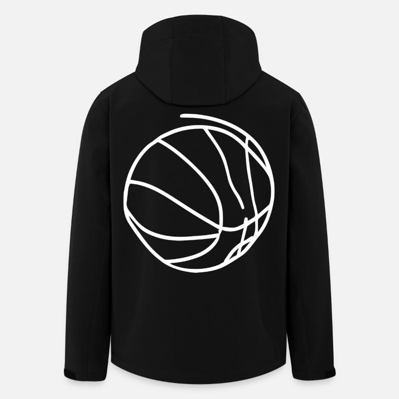 Croquis de basket-ball - Veste softshell homme en polyester recyclé Stanley/Stella - noir