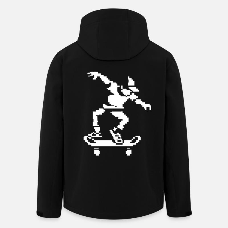 Skateboarder Pixel Graphic - Men’s Recycled Softshell Jacket by Stanley/Stella - black