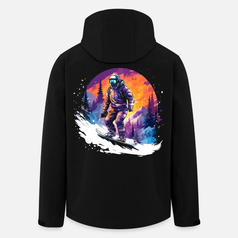 Snowboard des années 80 - Veste softshell homme en polyester recyclé Stanley/Stella - noir
