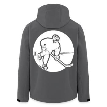 Eishockeyspieler Zeichnung - Recycelte Männer Softshell-Jacke von Stanley/Stella - Anthrazit - Hinten - AI Model Male 185 light (185cm)
