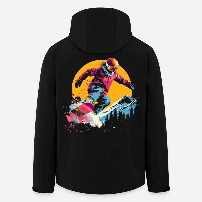 Snowboarder Synthwave - Men’s Recycled Softshell Jacket by Stanley/Stella - black