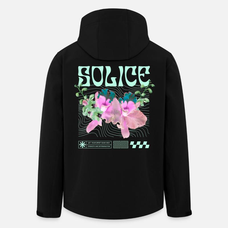 Solice – Botanische Ruhe - Recycelte Männer Softshell-Jacke von Stanley/Stella - Schwarz